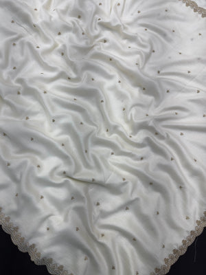 Woman in minimal semi silk saree – simple and graceful look for daily wear