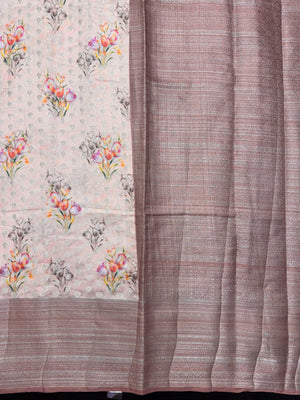 Woman wearing a Semi Silk Saree with a soft shine and lightweight drape, ideal for everyday elegance and traditional style.