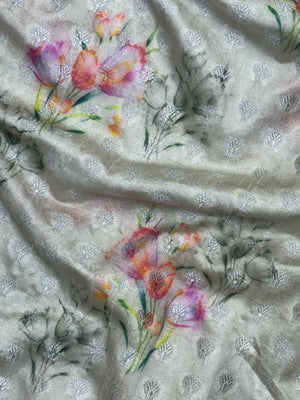 Woman wearing a Semi Silk Saree with a soft shine and lightweight drape, ideal for everyday elegance and traditional style.