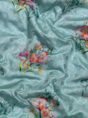 Woman wearing a Semi Silk Saree with a soft shine and lightweight drape, ideal for everyday elegance and traditional style.