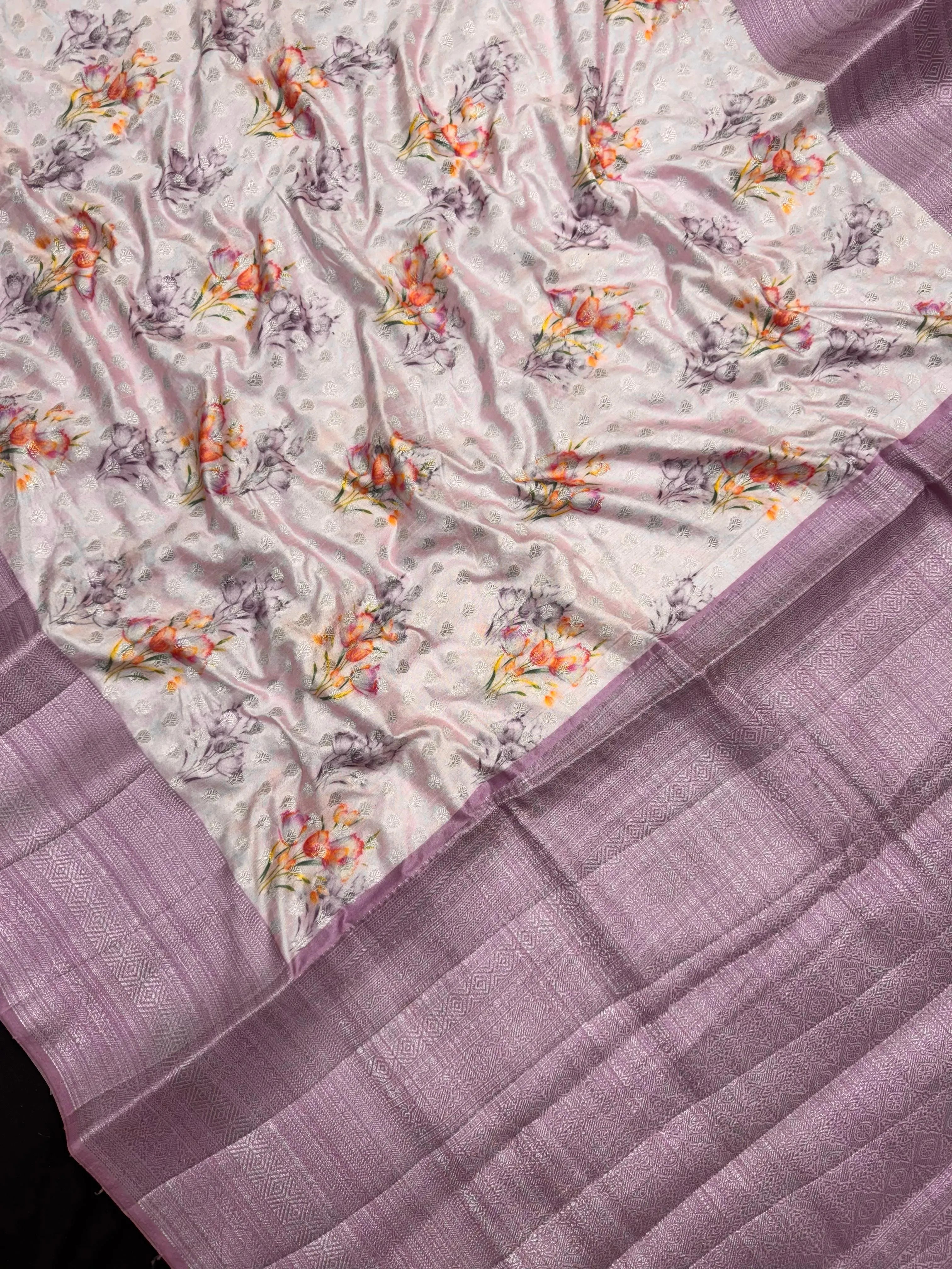 Woman wearing a Semi Silk Saree with a soft shine and lightweight drape, ideal for everyday elegance and traditional style.