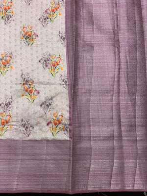 Woman wearing a Semi Silk Saree with a soft shine and lightweight drape, ideal for everyday elegance and traditional style.