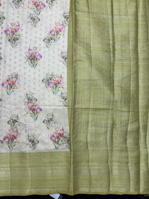 Woman wearing a Semi Silk Saree with a soft shine and lightweight drape, ideal for everyday elegance and traditional style.