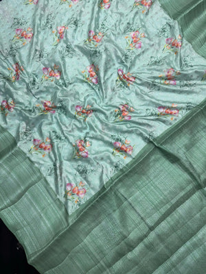 Woman wearing a Semi Silk Saree with a soft shine and lightweight drape, ideal for everyday elegance and traditional style.