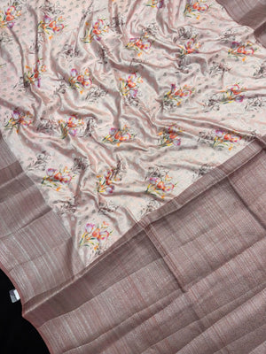 Woman wearing a Semi Silk Saree with a soft shine and lightweight drape, ideal for everyday elegance and traditional style.