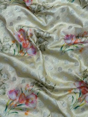 Woman wearing a Semi Silk Saree with a soft shine and lightweight drape, ideal for everyday elegance and traditional style.