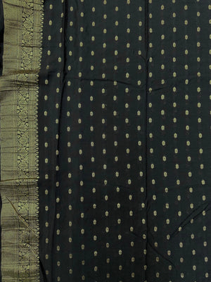 Woman wearing a Semi Chiffon Saree with lightweight, flowing fabric and subtle shine, perfect for weddings, parties, and office wear.