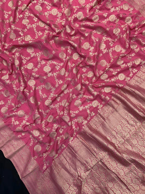 Woman wearing a Semi Chiffon Saree with lightweight, flowing fabric and subtle shine, perfect for weddings, parties, and office wear.