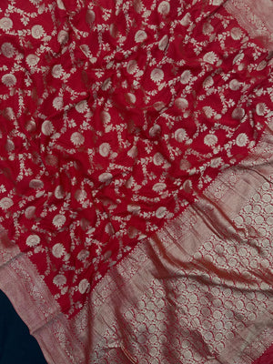 Woman wearing a Semi Chiffon Saree with lightweight, flowing fabric and subtle shine, perfect for weddings, parties, and office wear.