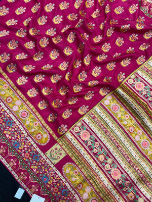 Woman draped in a Semi Silk Saree with soft, lightweight fabric and subtle sheen, ideal for weddings, festivals, and office wear.