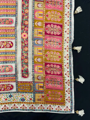 Woman draped in a Semi Silk Saree with soft, lightweight fabric and subtle sheen, ideal for weddings, festivals, and office wear.