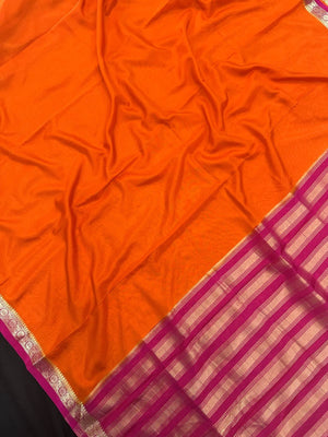 Woman draped in a Semi Crepe Silk Saree with soft texture and subtle shine, perfect for elegant office wear and festive occasions.