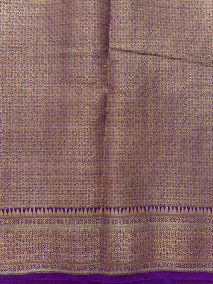 A beautifully draped Semi Banarasi Georgette Saree featuring intricate patterns and delicate weaving. The saree’s lightweight and breathable fabric ensures comfort, making it an ideal choice for daily wear. Perfectly blending traditional design with modern elegance, this saree is suitable for casual and formal occasions.