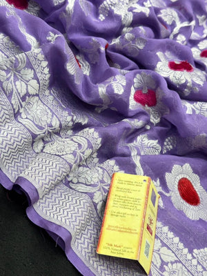 Charming Pure Georgette Silk Saree with Smooth Texture (Velvet)