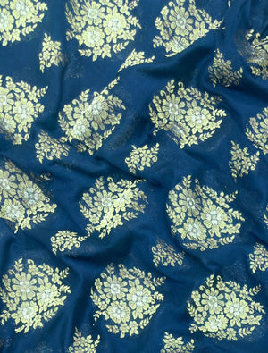 Semi Georgette Saree – Comfortable & Fashionable (Silver Meena)