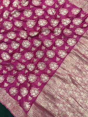 Semi Georgette Saree – Comfortable & Fashionable (Silver Meena)