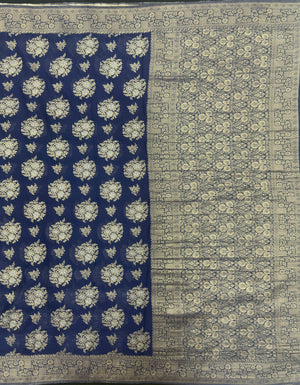 Semi Georgette Saree – Comfortable & Fashionable (Silver Meena)