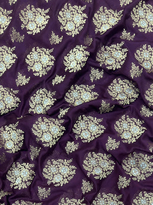 Semi Georgette Saree – Comfortable & Fashionable (Silver Meena)