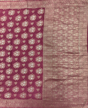 Semi Georgette Saree – Comfortable & Fashionable (Silver Meena)