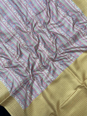 Tradition & Luxury in Tussar Silk-Snow Net