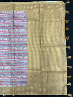 Tradition & Luxury in Tussar Silk-Snow Net