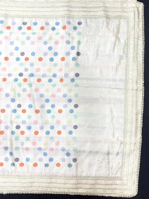 Classic Tussar Silk Saree – Elegant Indian Attire (Snow Net)