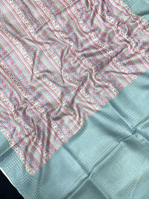 Tradition & Luxury in Tussar Silk-Snow Net