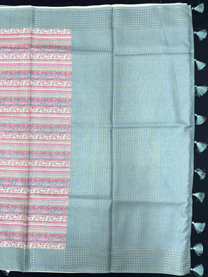 Tradition & Luxury in Tussar Silk-Snow Net