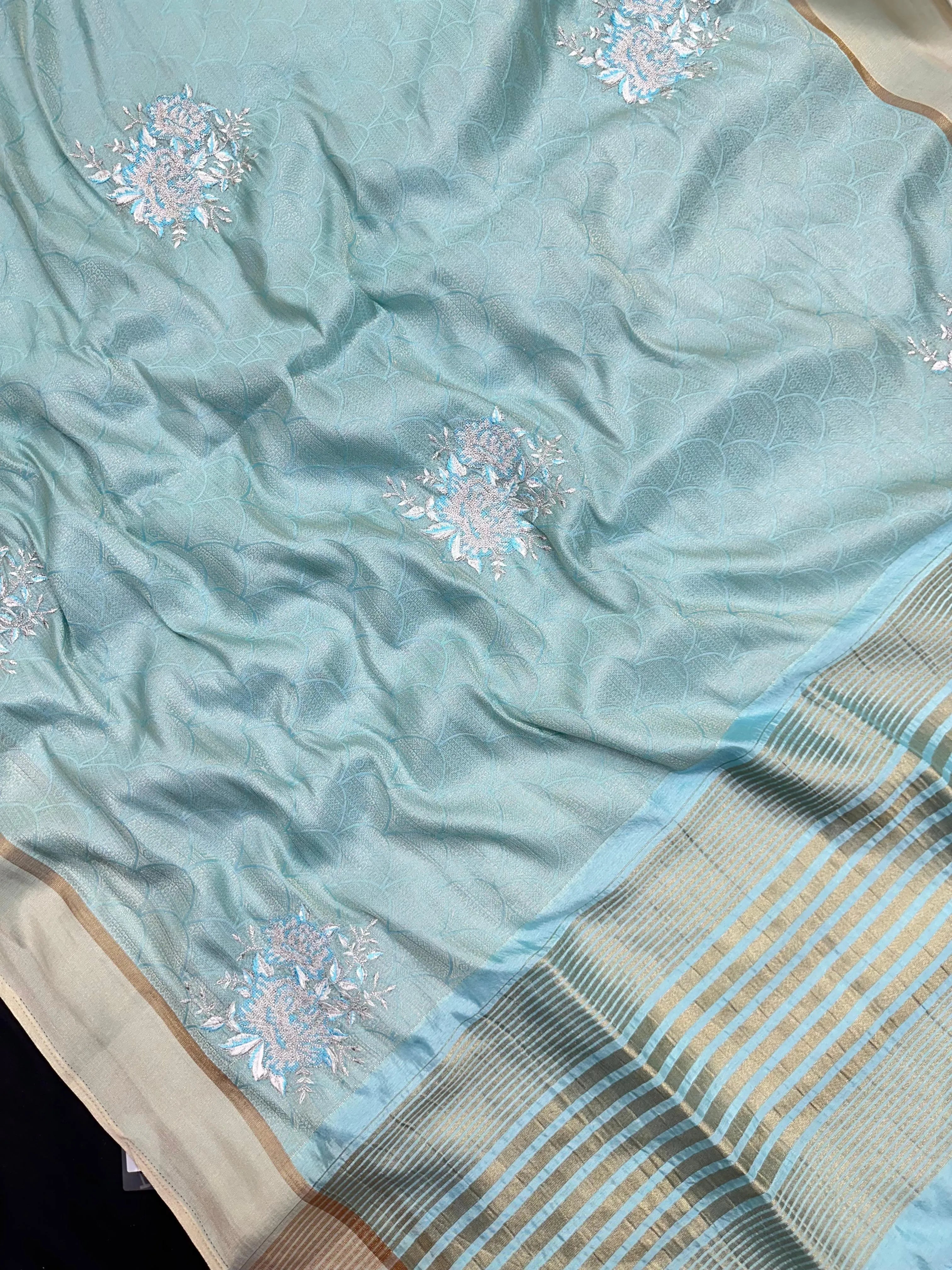 Snow Silk Tussar Saree – Subtle Shine with Natural Elegance