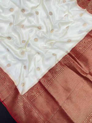 Premium Viscose Silk Saree with Rich Drape (Snowfall)