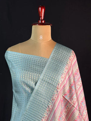 Tradition & Luxury in Tussar Silk-Snow Net