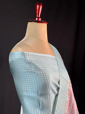 Tradition & Luxury in Tussar Silk-Snow Net