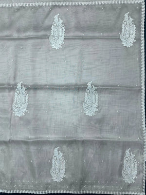 Soft Supernet Organza Saree With Embroidery Work