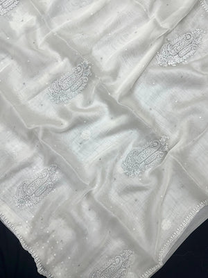 Soft Supernet Organza Saree With Embroidery Work