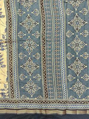 Woman wearing a Soft Tussar Silk Saree with subtle sheen and lightweight drape, perfect for daily wear and festive elegance.