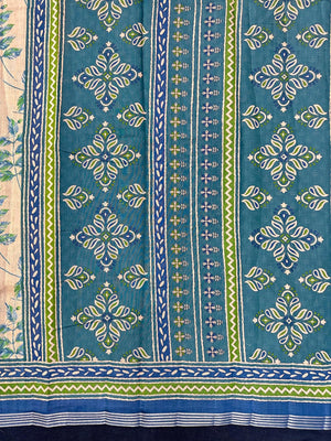 Woman wearing a Soft Tussar Silk Saree with subtle sheen and lightweight drape, perfect for daily wear and festive elegance.