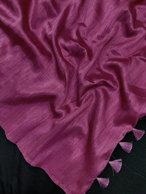 Woman draped in a Soft Tussar Silk Saree with subtle shine and fluid texture, ideal for elegant everyday and festive occasions.