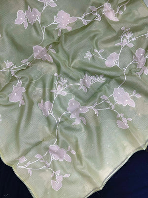 Lightweight Kota Saree with Classic Aari Work Detailing-Kota Aari Work