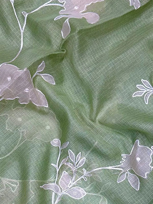 Lightweight Kota Saree with Classic Aari Work Detailing-Kota Aari Work