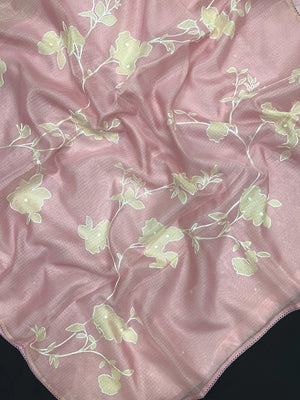 Lightweight Kota Saree with Classic Aari Work Detailing-Kota Aari Work