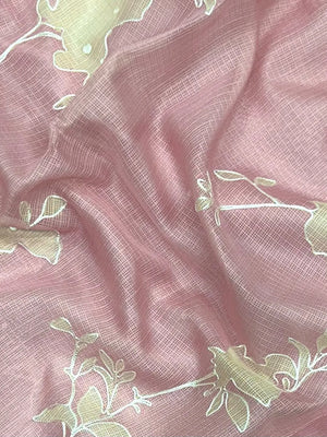 Lightweight Kota Saree with Classic Aari Work Detailing-Kota Aari Work