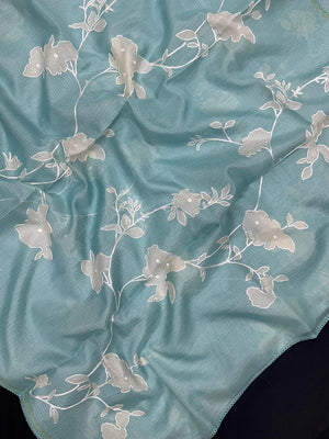 Lightweight Kota Saree with Classic Aari Work Detailing-Kota Aari Work