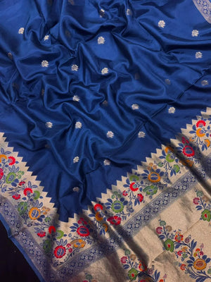 Designer Mango Silk Saree with Intricate Border Work-Sudarshan