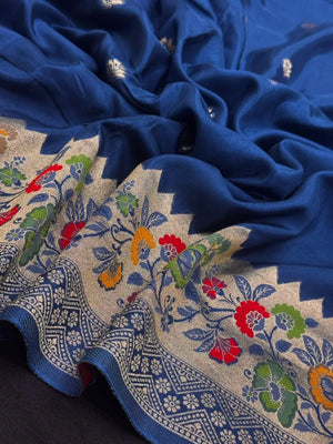 Designer Mango Silk Saree with Intricate Border Work-Sudarshan