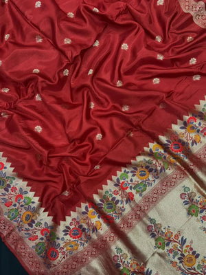 Designer Mango Silk Saree with Intricate Border Work-Sudarshan