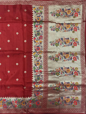 Designer Mango Silk Saree with Intricate Border Work-Sudarshan