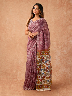 Woman wearing a Summer Loom Cotton Saree with lightweight, breathable fabric and subtle design, ideal for office and daily ethnic wear.