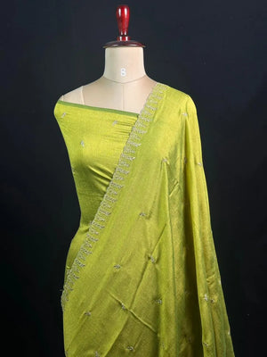 Designer Semi Tussar Saree with Golden Zari Touch