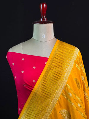 Zari Banarasi Georgette Saree-TIE AND DYE CHIFFON