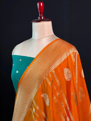 Zari Banarasi Georgette Saree-TIE AND DYE CHIFFON